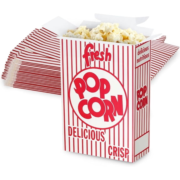 MT Products Party Popcorn Buckets 0.74 oz - Paper Popcorn Boxes - Pack of 50