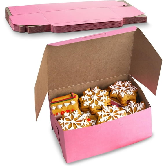 MT Products Pink Cookie Boxes 6" x 4.5" x 2.75" - Bakery Box - Pack of 15