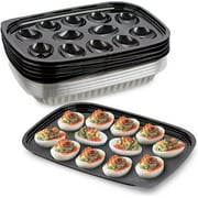 MT Products Plastic Deviled Egg Carrier/Deviled Egg Tray with Lid - Pack of 12