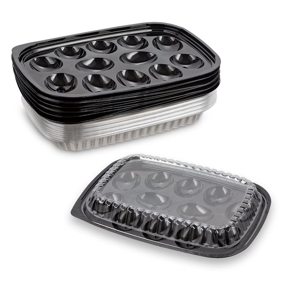 MT Products Plastic Deviled Egg Carrier/Deviled Egg Tray with Lid - Pack of 12
