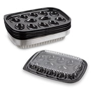MT Products Disposable Plastic Deviled Egg Carrier Tray with Lid - Pack of 12