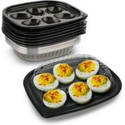 MT Products Plastic Deviled Egg Carrier/Deviled Egg Tray with Lid - Set of 12