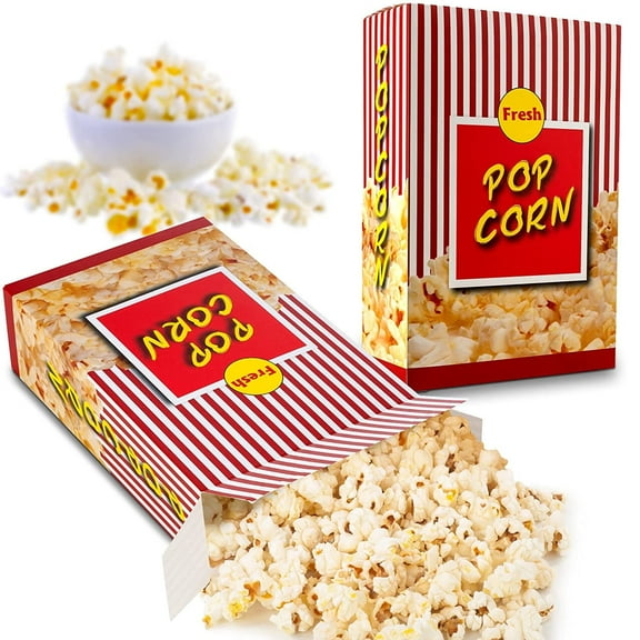 MT Products Popcorn Boxes #3.5 - 1.8 oz Paperboard Popcorn Holder - Pack of 25