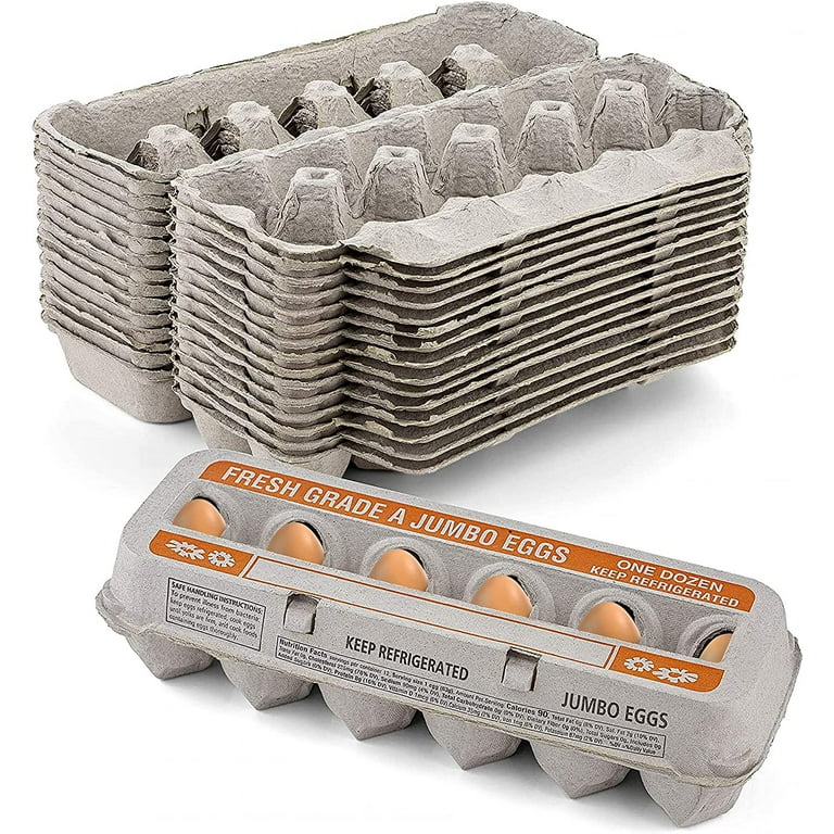 Unprinted Jumbo Egg Cartons, 2x6 packed 200/case - Anchor Packaging