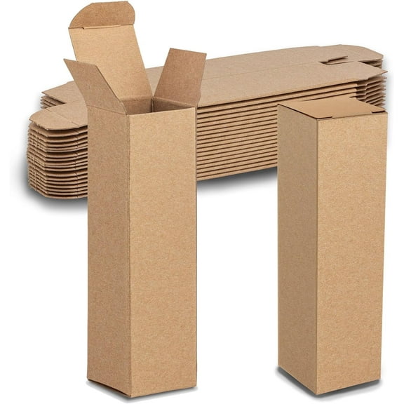 MT Products Tuck Top Brown Paperboard Gift Boxes 2" x 2" x 7" - Pack of 30