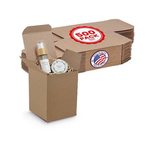 MT Products Tuck Top Kraft Paperboard Gift Boxes 3" x 3" x 4" - Pack of 500
