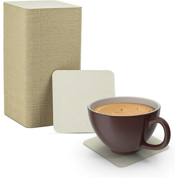 MT Products White Blank Square Paper Coasters 4" - Cup Coaster - Pack of 1000