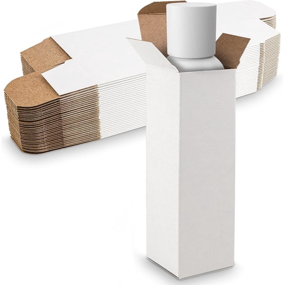 MT Products White Gift Box 2" x 2" x 7" - Tuck Top Small Paperboard Gift Boxes - Pack of 500