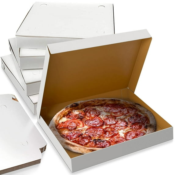 MT Products White Paperboard Thin Pizza Box 9" x 9" x 1.5" - Pack of 20