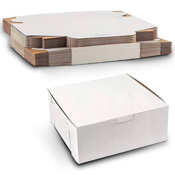 MT Products White Pastry Box - 6" x 6" x 3" Bakery Boxes - Pack of 50