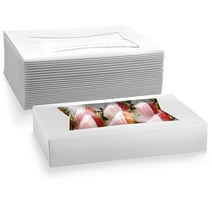 MT Products White Treat Box - 12" x 8" x 2.25" Bakery Boxes - Pack of 15