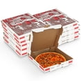 thumbnail image 1 of MT Products White and Red B-Flute Pizza Boxes 18" x 18" x 2" - Pack of 10, 1 of 7