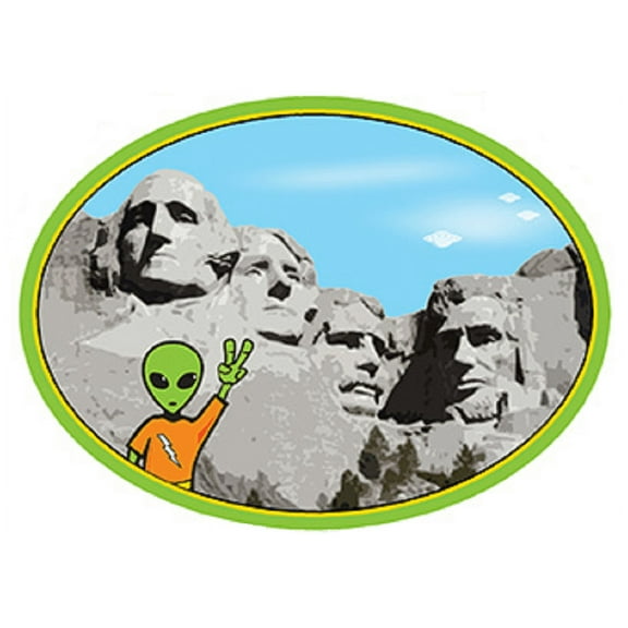 MT. RUSHMORE ALIEN STICKER - 21st Century Allien World Tour Weather Resistant Long Lasting In / Out Die-Cut Sticker