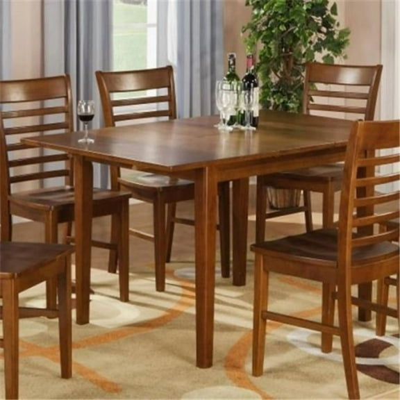 MT-SBR Milan Rectangular dinette kitchen Table 36 in. x 54 in. with 12 in. butterfly leaf in brown finish, Saddle Brown