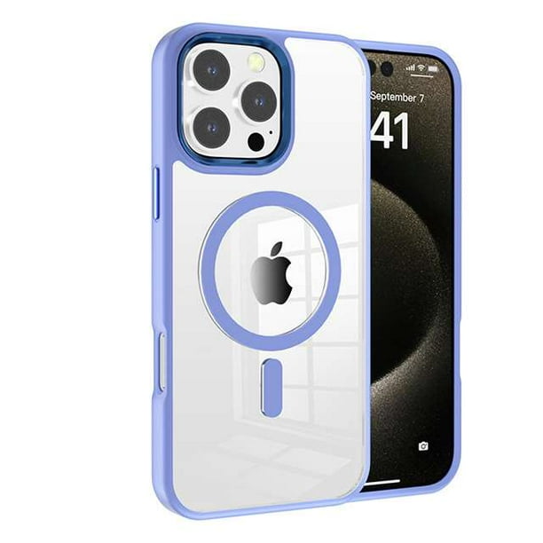 MT Series Clear Magnetic Case for iPhone 16 Pro Max with Additional Tempered Glass Screen Protector - Light Purple