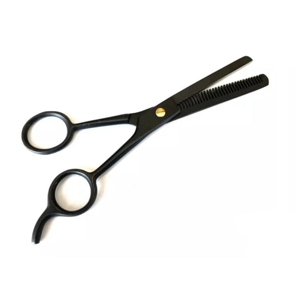 MT Stainless Steel Single-Edged Barber Thinning Shears Scissors, 6.5", Black
