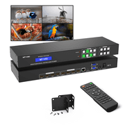 MT-VIKI 4K@30Hz HDMI Matrix Switch 4x4 Support Web GUI w/IR Remote, 3.5mm Stereo Audio Extractor Rack Mount