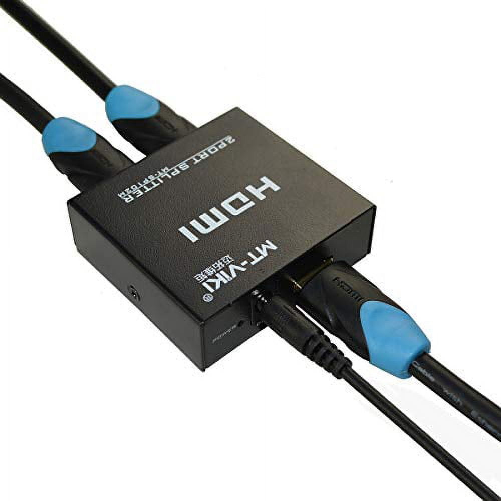 HDMI Splitter 1 in 2 Out, HDMI Splitter 1 to 2 Amplifier for Full HD HDMI  2.0 1080P/ 3D/ 4K for Xbox PS4 PS3 Fire Stick Roku Blu-Ray Player Apple TV