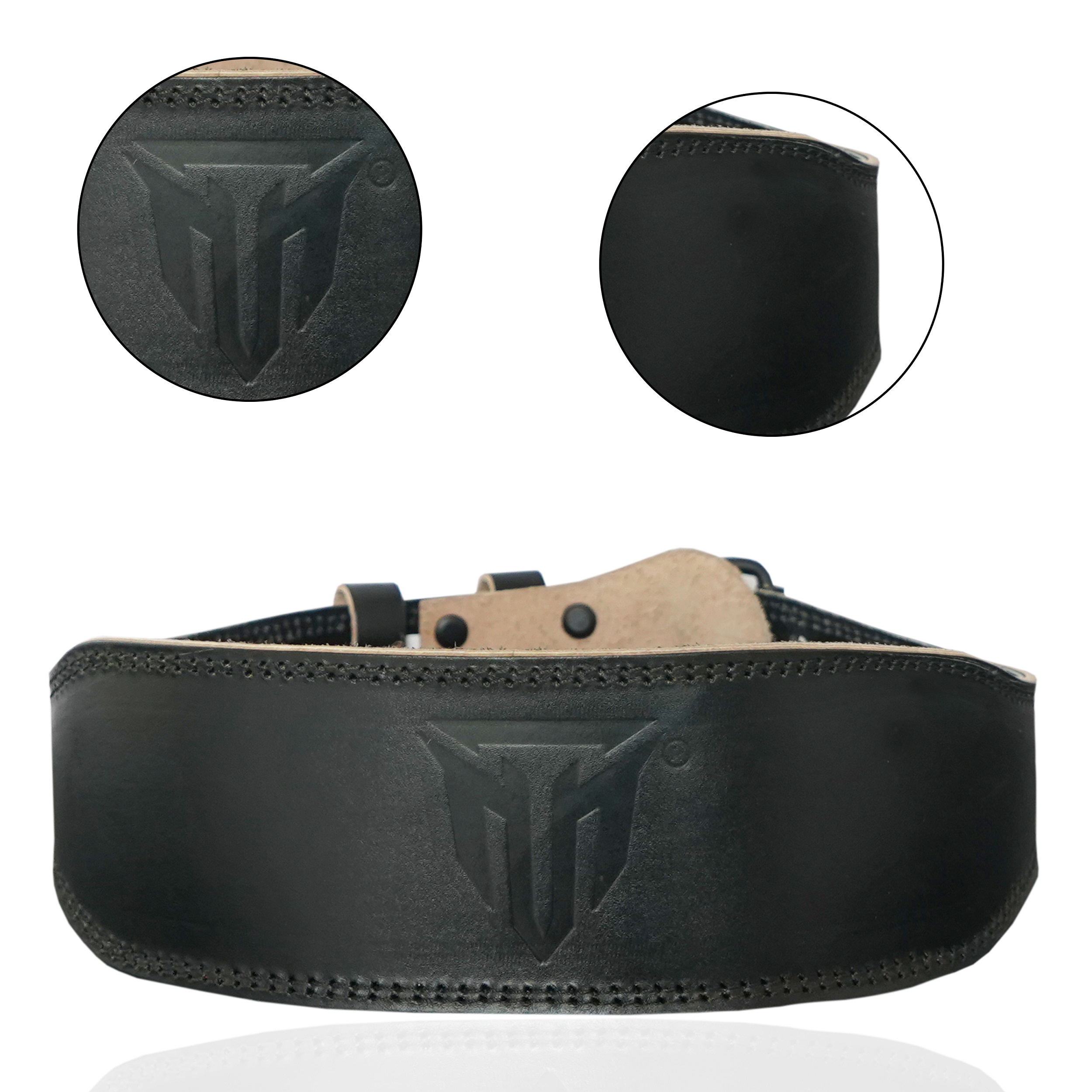 MT Weight Lifting Belt 6" Wide Back Support Fitness Gym Training Bodybuilding ( Black, Medium