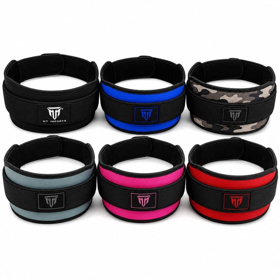 MT Weightlifting Padding Belt - Neoprene Padded Back Support Belt for Deadlifts, Gym Training & Bodybuilding S-2XL