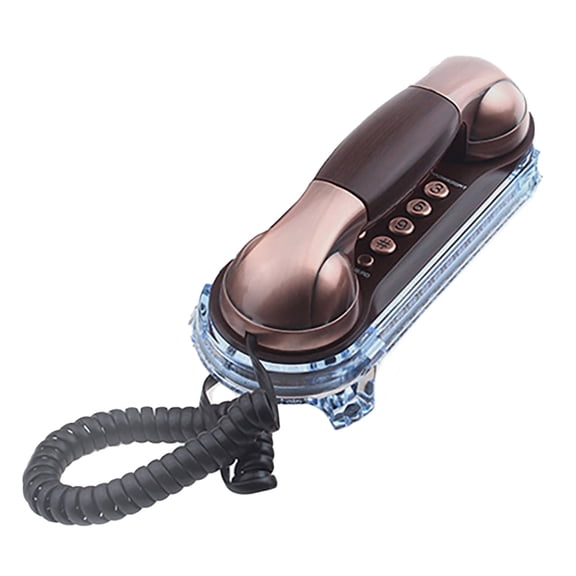 MT025 Vintage Corded Wall Phone with Large Button, Loud Mechanical Ringer and Incoming Call Light