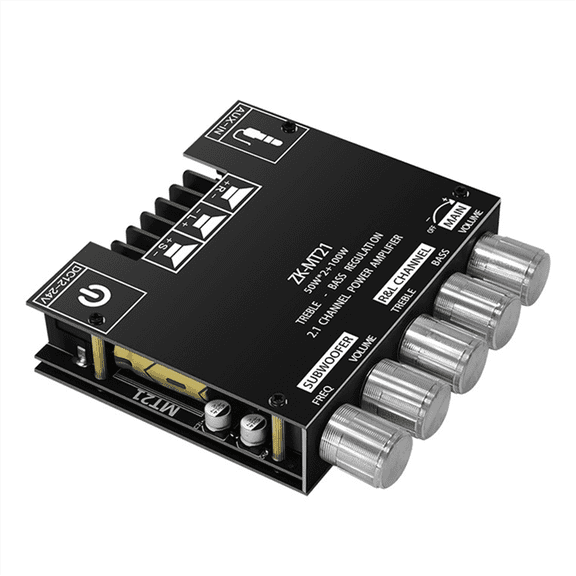 -MT21 2.1 Channel Bluetooth 5.0 Subwoofer Amplifier Board,50WX2+100W Power Audio Stereo Board Audio Amplifier Board,1 * Audio Stereo Board Bass,As Shown