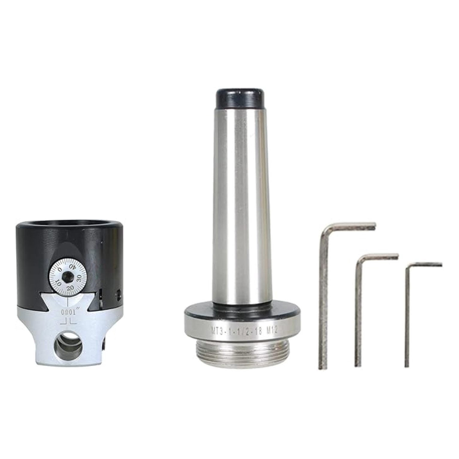 MT3-Metric12 Taper Collet Chuck Milling Arbor Adapter with 2 Inch Lathe ...
