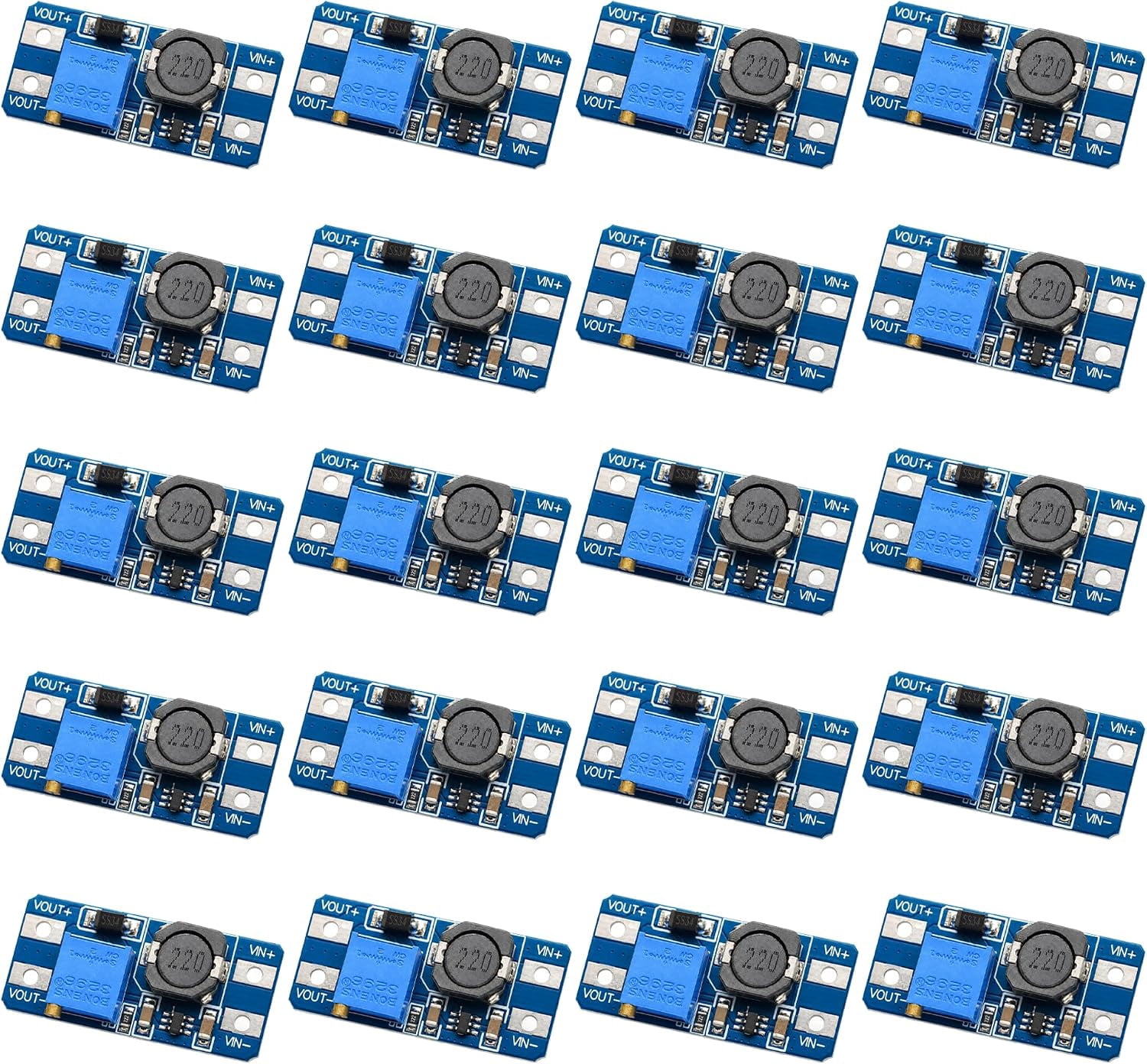 MT3608 Boost Converter Module, Adjustable DC DC Step Up Voltage ...