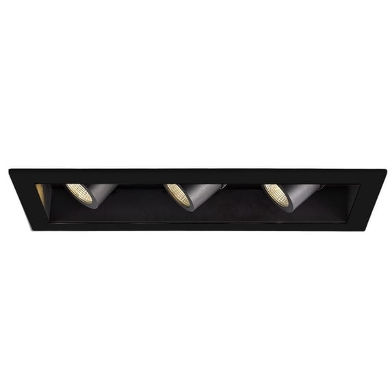 MT4LD316NE-S40-BK-WAC Lighting-Precision Multiples 4 Inch Adjustable Spot 3 Light Housing-Black Finish-16 Watt-20 Beam Spread-4000 Color