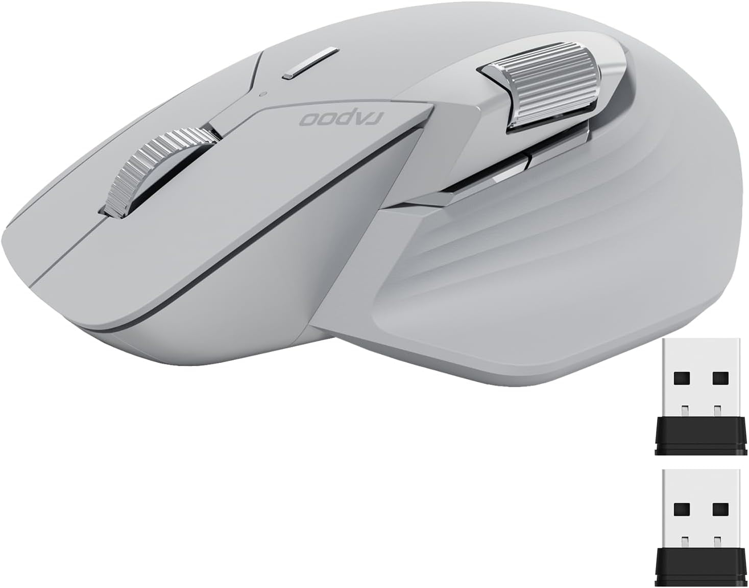 MT760 Multi-Device Wireless Mouse, Bluetooth 5.0 and 2.4G Multi-Mode Connection, Up to 4 Devices, 11 Programmable Buttons, 4K DPI, 90 Days Battery Life, PC, Matte Black