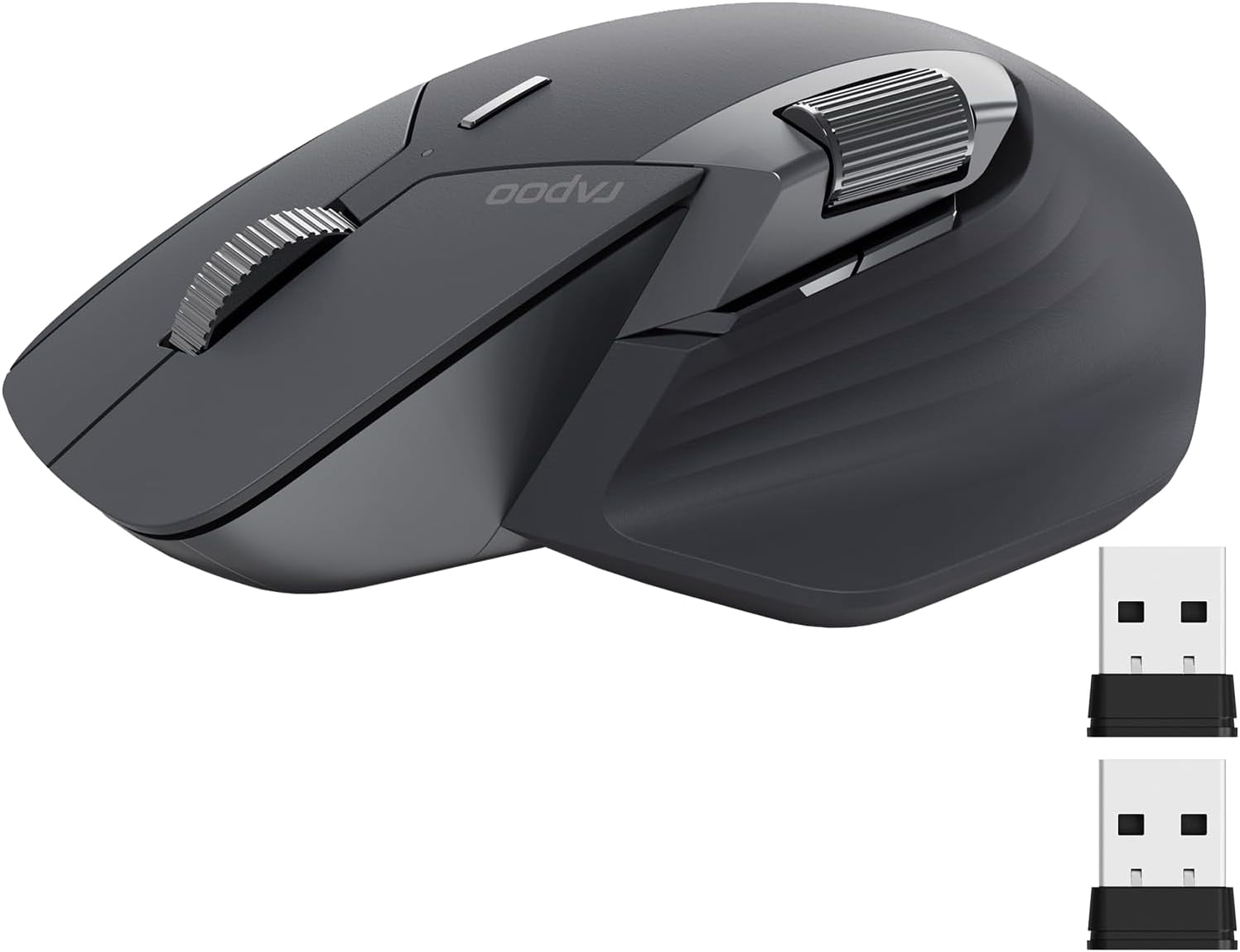 MT760 Multi-Device Wireless Mouse, Bluetooth 5.0 and 2.4G Multi-Mode Connection, Up to 4 Devices, 11 Programmable Buttons, 4K DPI, 90 Days Battery Life, PC, Matte Black