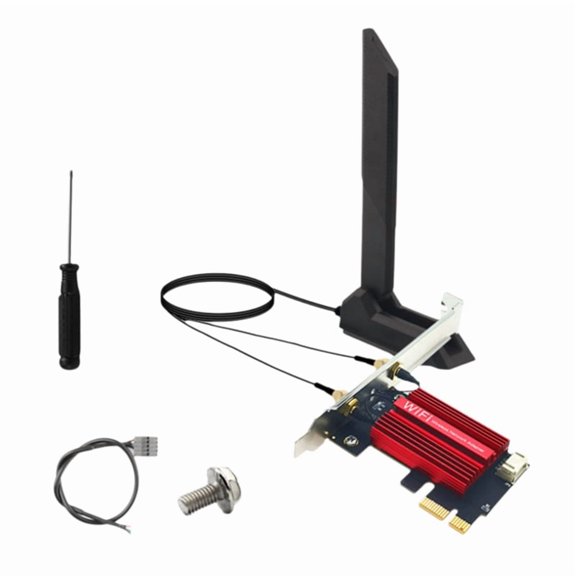 MT7927 PCIe WiFi Card with 12dB Folding Antenna, Tri-Band 2.4G/5G/6G, BT5.4, Gigabit Wireless Card