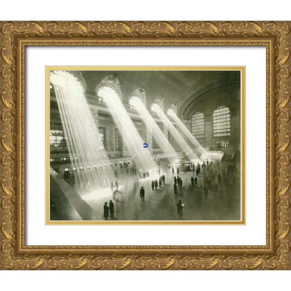 MTA 24x20 Gold Ornate Wood Framed with Double Matting Museum Art Print Titled - Concourse