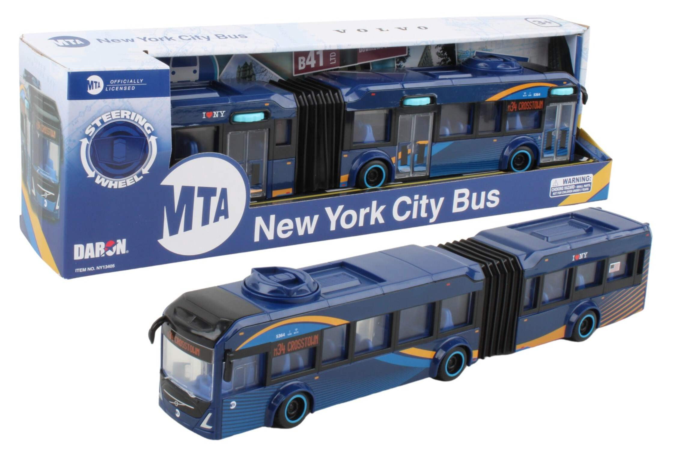 MTA Models Volvo Articulated Bus Toy, 1:43 Scale, Paint MTA Models Volvo Articulated Bus Toy, 1:43 Scale, Paint