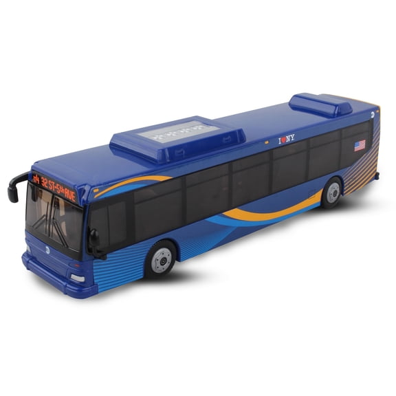 MTA New York City M4 Line Bus, Blue - Daron RT8522 - 11" Scale Plastic Model Car