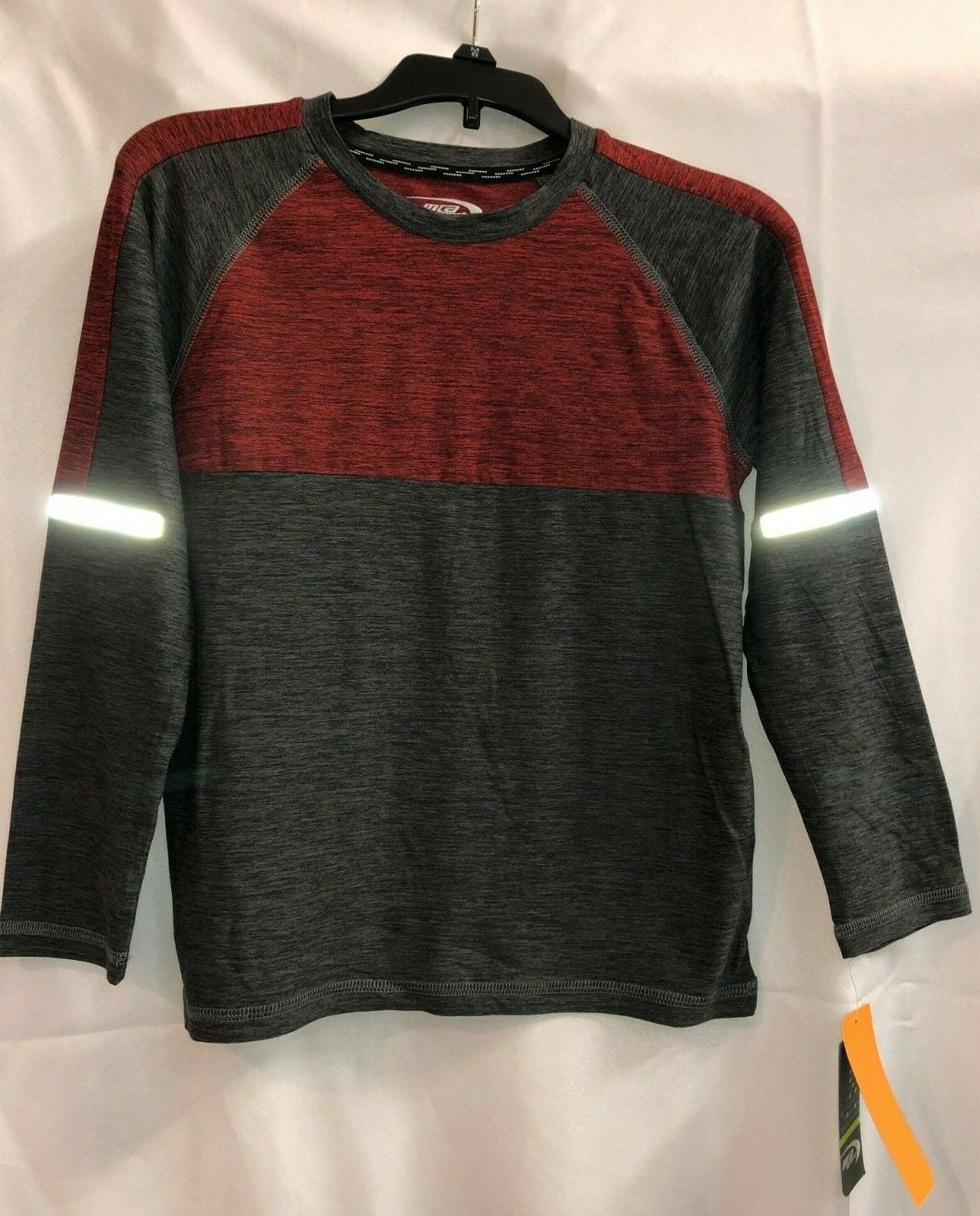 MTA Sport Active Longsleeve Shirt Boys Sz M 8 Maroon & Gray Brand New