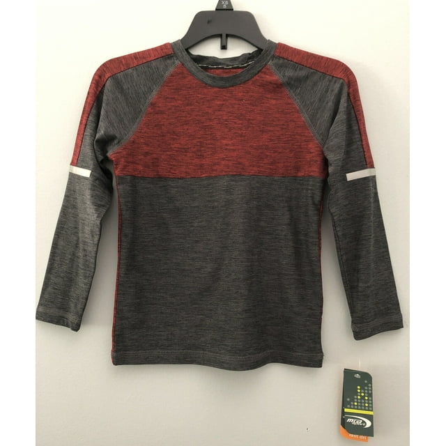 MTA Sport Active Longsleeve Shirt Boys Sz XS 5 Maroon & Gray Brand New