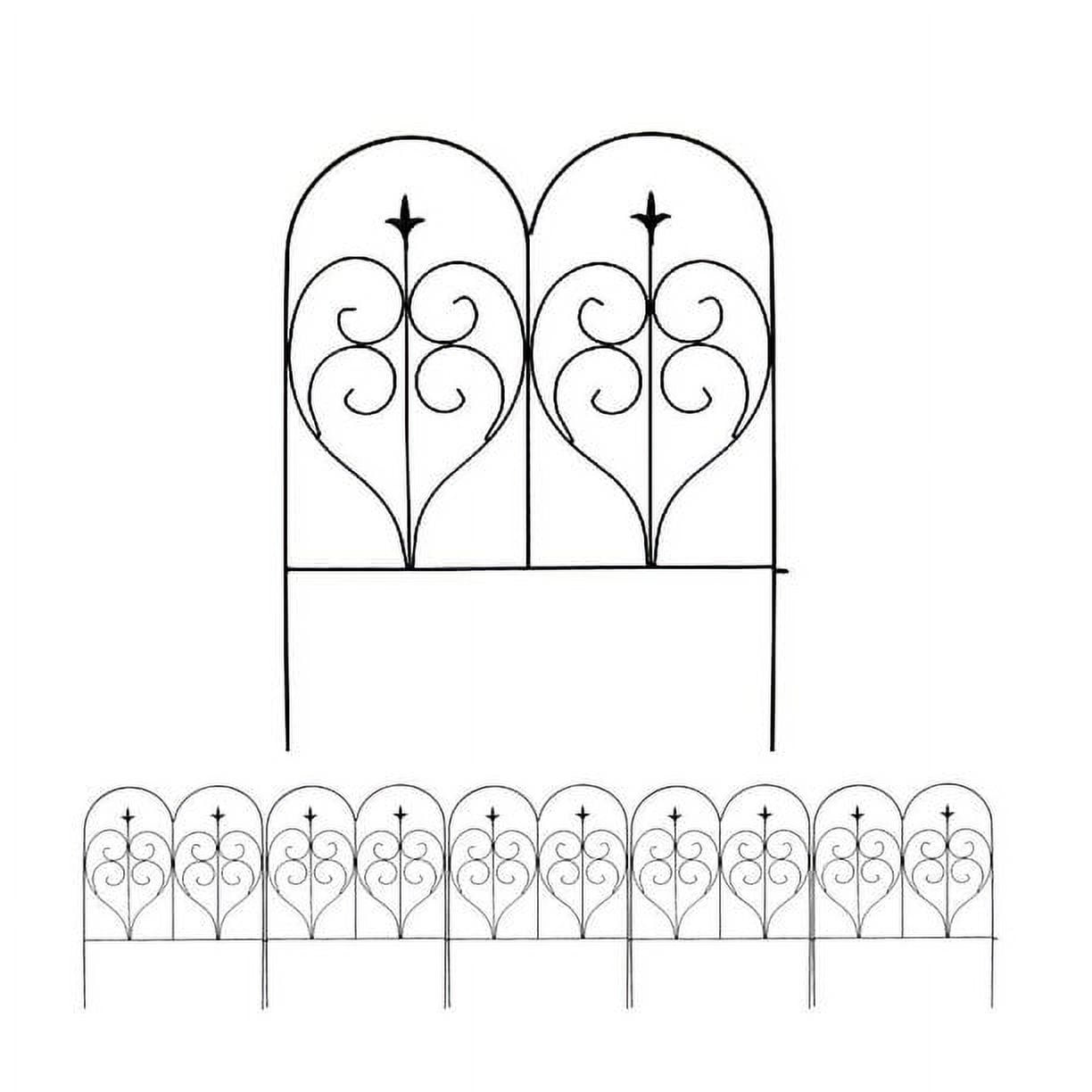 Black Wrought Iron Decorative Garden Border Fence Panels