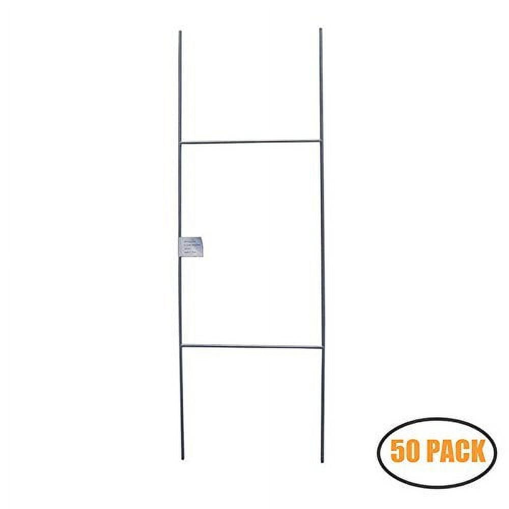 MTB H Frame Wire Stakes 30"x10" (Pkg of 50) 9ga Metal Yard Sign Stakes