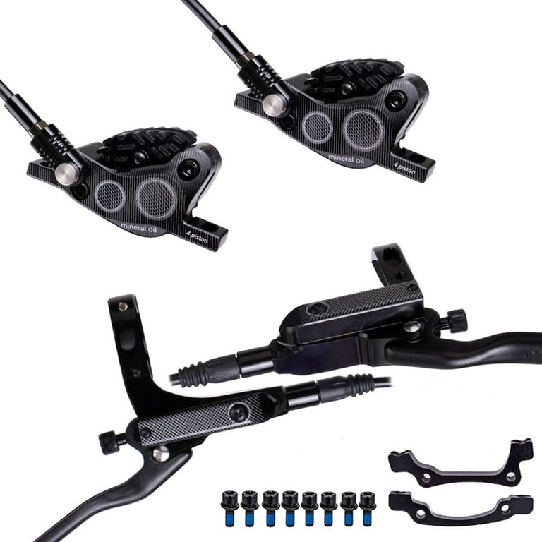 MTB Hydraulic Brakes Set Bicycle Oil Pressure 4 Piston Driving Brake Caliper Walmart