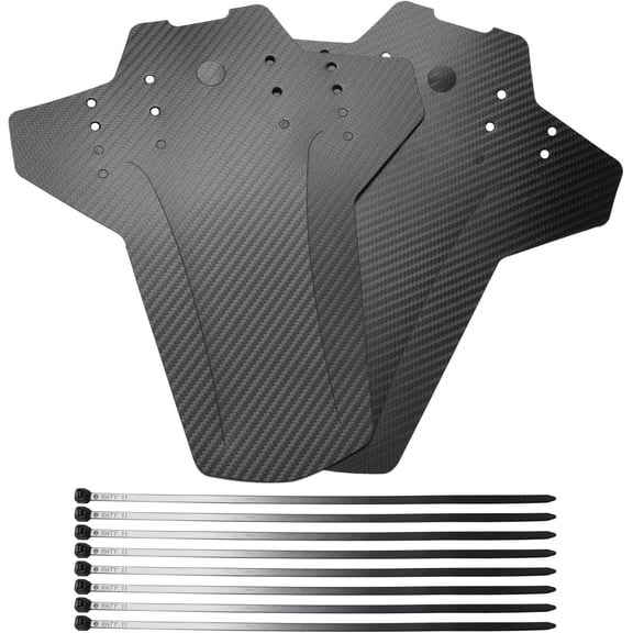 MTB Mud Guard, 3D Texture with Carbon Fiber Look, Easy to Install for All-Weather Protection (2-piece)