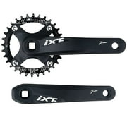 MTB Square Taper Crankset, Durable Aluminum Alloy Crank Arm Set with 32T Narrow Wide Chainring, 170mm/6.7 104/64 BCD Mountain Bike Crankset