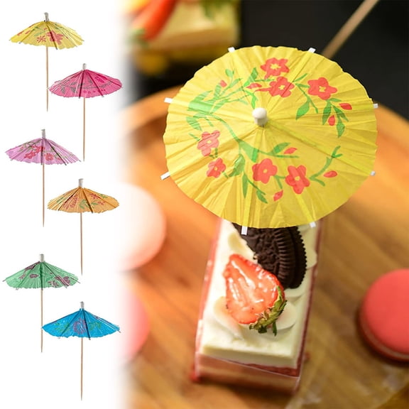 MTBLYS 1 Pcs Drink Umbrellas Cocktail Picks for Drinks Mini Paper Toothpicks Tropical Bar Party Decorations 4 X 3.5 Inches