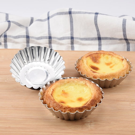 MTBLYS 20Pcs Aluminum Cupcake Baking Molds Tin Foil Lined Muffin Pans Reusable Jelly Tart Pans 2.0 Inches 20 Count Baking Tools for Pastries Desserts Cookies
