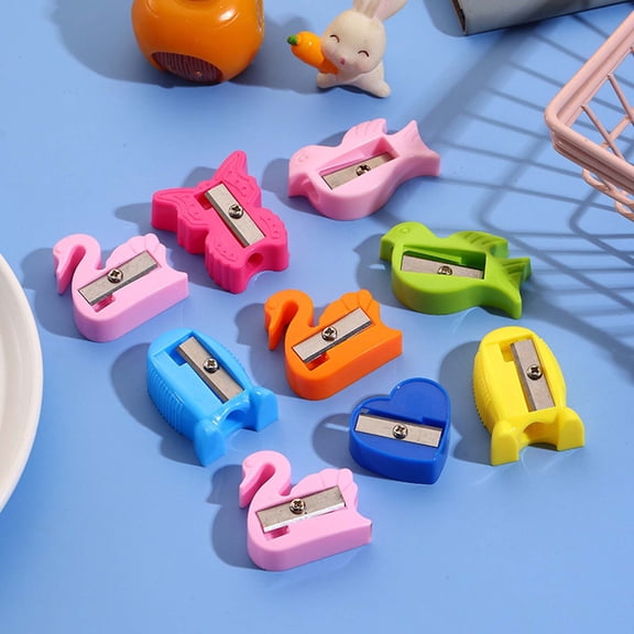MTBLYS 8 Random Style Pencil Sharpener Set Macaron Colored Manual Pencil Sharpener for Fits Standard and Colored Pencils Compact and Portable Supplies 1.5 X 1.2 X 0.8 Inches