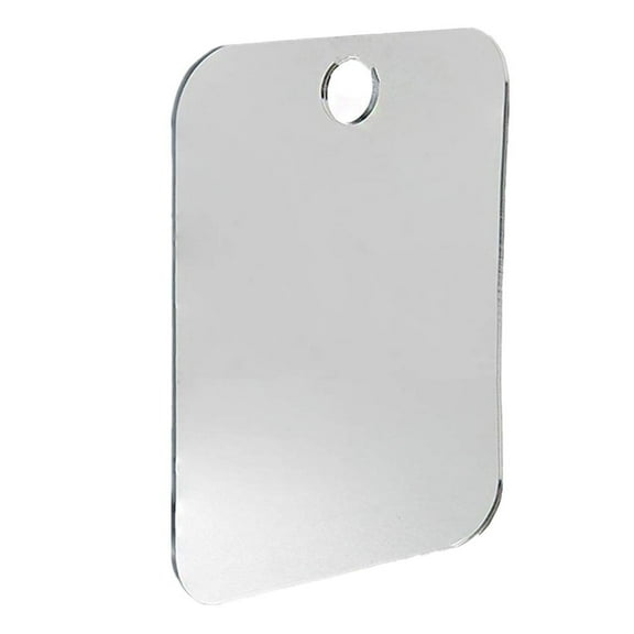 MTBLYS Acrylic Shower Mirror 17X13Cm Transparent Front White Back Lightweight Portable Shaving Mirror Travel Bathroom Use