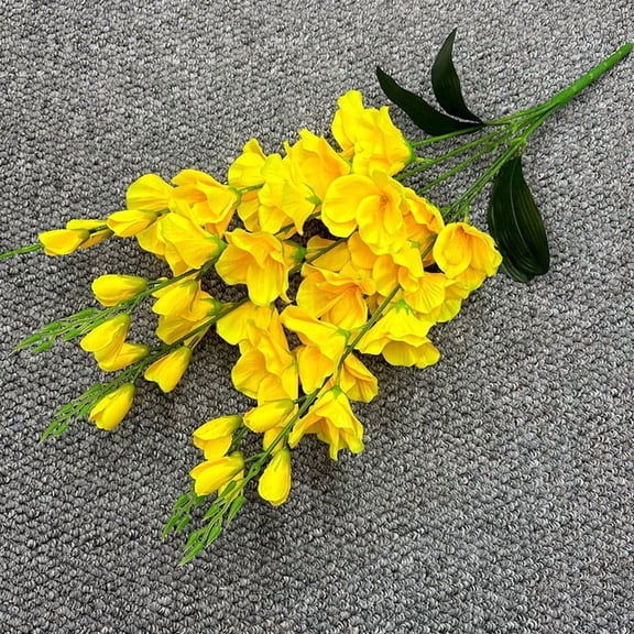 MTBLYS Artificial Flowers for Home Decor Simulated Sword Lily Floral Arrangement, Artificial Silk Flower with 5 Branches, Home and Wedding Decor, 27.5 Inches, 1 Bunch