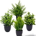 thumbnail image 1 of MTBLYS Artificial Plants Fake Foliage Plastic Small Potted Greenery | 8.66 Inch Tall Faux Flowers | Indoor Outdoor Home Office Table Decoration, 1 of 9