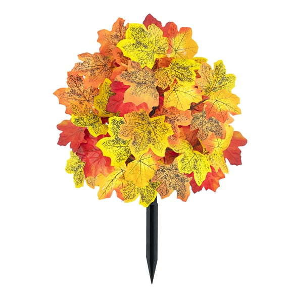 MTBLYS Autumn Maple Leaf Garden Stake | 18 Inch Tall Outdoor Fall Yard Decor | Artificial Foliage with Sturdy Ground Spike | Durable Fade Resistant Leaves