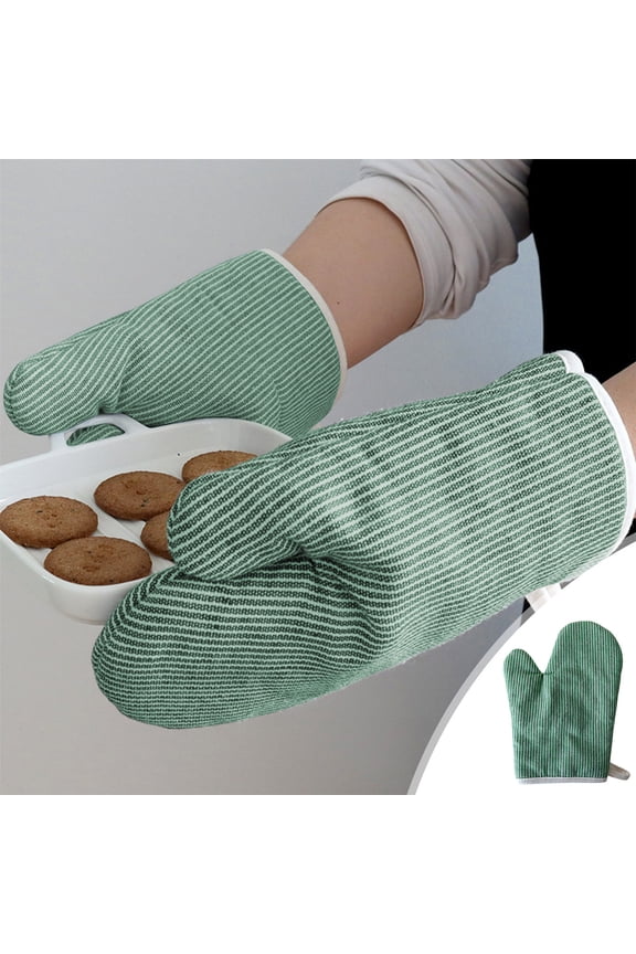 Heat Resistant Oven Mitts Microwave Gloves 1 Pack Baking Insulated Mitt Kitchen Cooking Protection Green Blue Brown